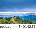 Mountain with sky scenery between the way 54014283