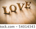 Love letter made from wood on the old wooden floor 54014343