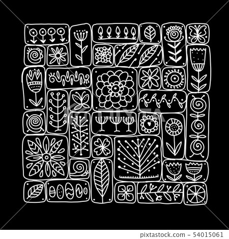 Ethnic floral pattern for your design 54015061