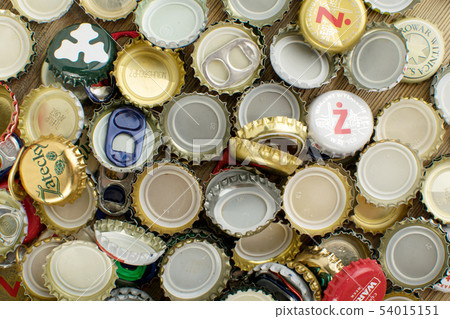 Metal Caps From Different Beer Bottles of Popular Metal Caps From Different Beer Bottles of Popular 54015151