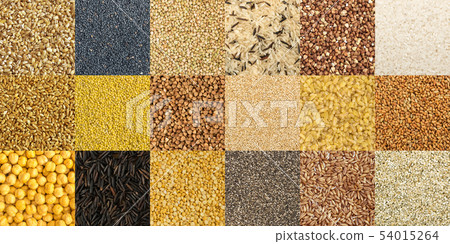 Big collection of different cereals and edible 54015264