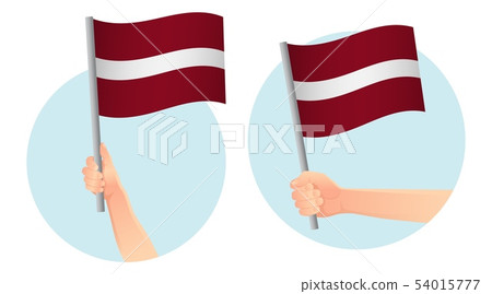 latvia flag in hand icon 54015777
