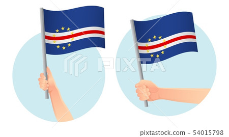 Cape Verde flag in hand icon 54015798