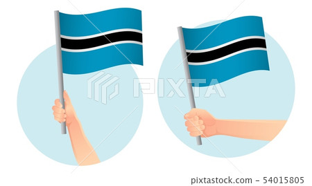 Botswana flag in hand icon 54015805