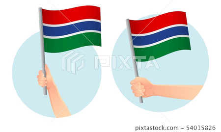 Gambia flag in hand icon 54015826