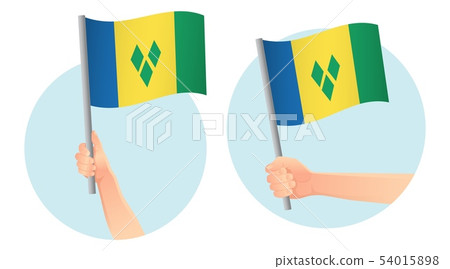 Saint Vincent and the Grenadines flag in hand icon 54015898