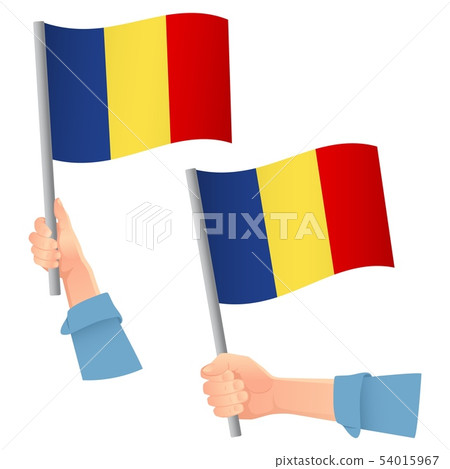 Chad flag in hand icon 54015967