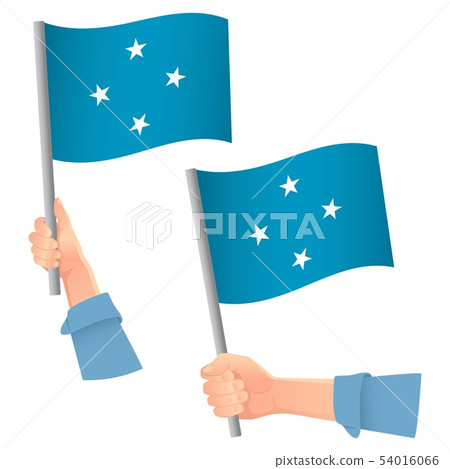 Micronesia flag in hand icon 54016066