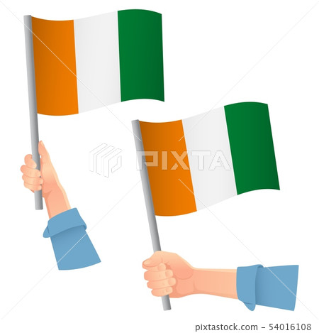 cote d'ivoire - Ivory Coast flag in hand icon cote d'ivoire - Ivory Coast flag in hand icon 54016108