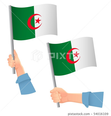 algeria flag in hand icon algeria flag in hand icon 54016109
