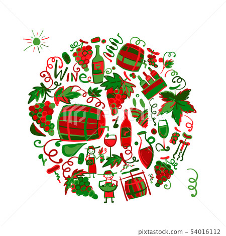 Winery set, background for your design Winery set, background for your design 54016112