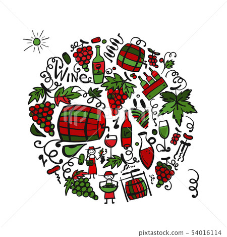 Winery set, background for your design 54016114