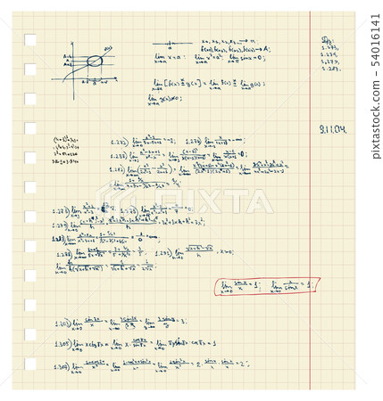 Sheet of notebook with maths lecture 54016141