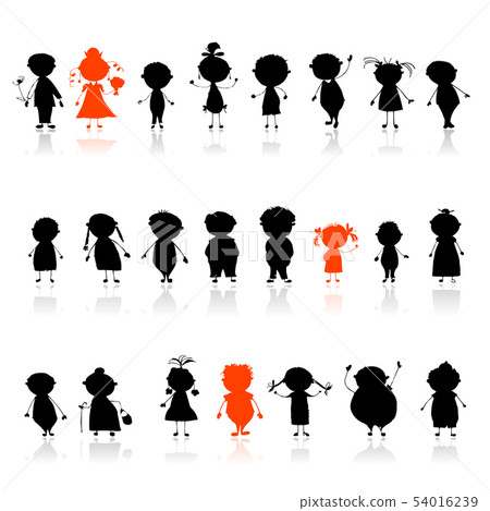 People icon, silhouettes of avatar 54016239