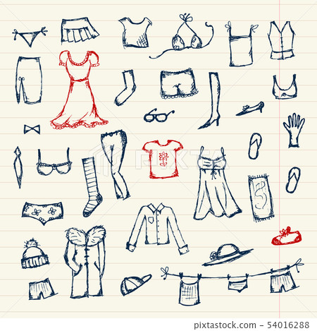Collection of clothes sketch for your design 54016288