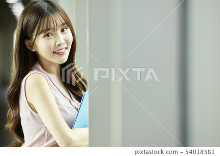 Company, office, office, building, corridor, office worker, business woman 54018381