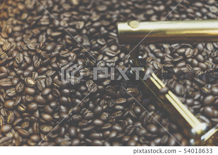 Coffee beans in roaster coffee beans machine Coffee beans in roaster coffee beans machine 54018633