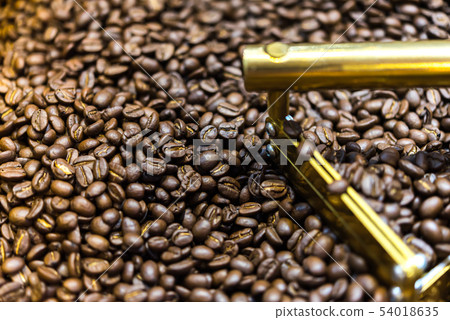 Coffee beans in roaster coffee beans machine Coffee beans in roaster coffee beans machine 54018635