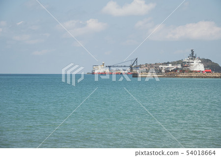 Landscape of beach and sea with reef rock beach 54018664