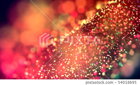 cloud of multicolored particles in the air like sparkles on a dark background with depth of field cloud of multicolored particles in the air like sparkles on a dark background with depth of field 54018695