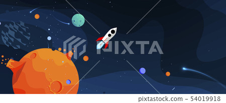 Space abstract background with stars and planets 54019918