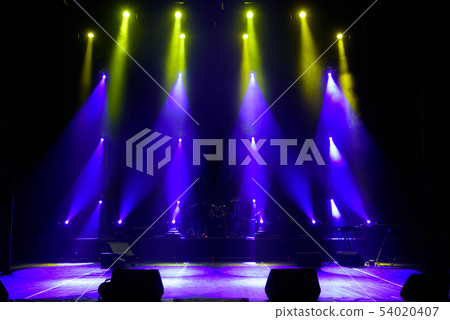 scene, stage light with colored spotlights 54020407