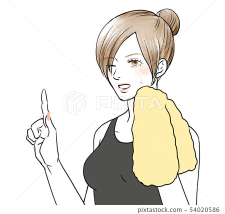 Woman wipe the sweat 54020586
