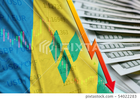 Saint Vincent and the Grenadines flag and chart Saint Vincent and the Grenadines flag and chart 54022283