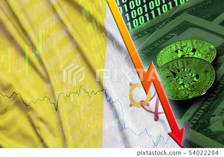 Vatican City State flag and cryptocurrency falling Vatican City State flag and cryptocurrency falling 54022284