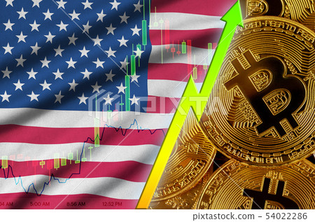 United States of America flag and cryptocurrency United States of America flag and cryptocurrency 54022286