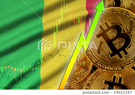 Mali flag and cryptocurrency growing trend with 54022347