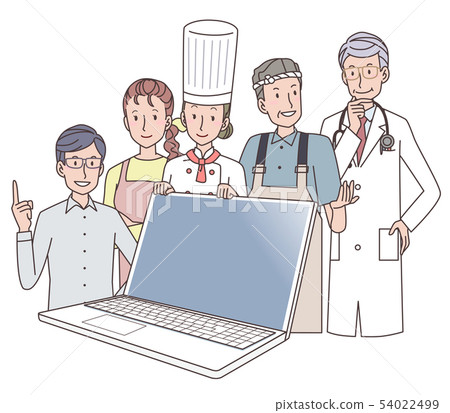 Working person with computer 54022499