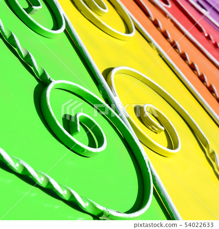 Metal texture of a piece of colored wall with a Metal texture of a piece of colored wall with a 54022633