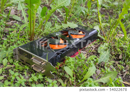 Computer video card thrown due to a breakdown 54022678