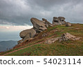 Rocky ledges on Demerdzhi mountain in Crimea 54023114
