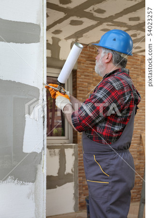 House renovation, polystyrene wall insulation 54023257