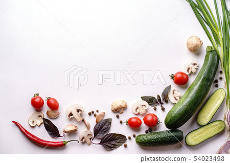Healthy seasonal food composition with copy space Healthy seasonal food composition with copy space 54023498
