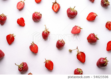 Creative berry layout made of strawberries 54023506