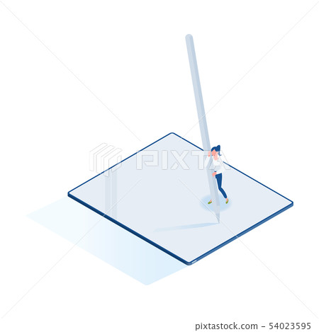 Drawing on an isometrics tablet 54023595