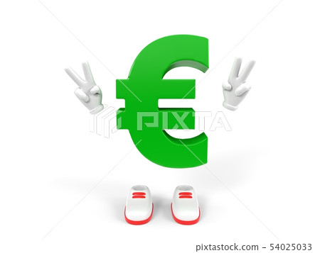 euro currency character on white background. 3d 54025033