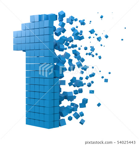 number 1 shaped data block. version with blue 54025443