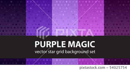 Star pattern set Purple Magic. Vector seamless 54025754