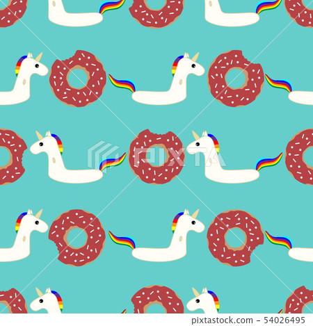 Vector seamless swimming pool floating toy pattern Vector seamless swimming pool floating toy pattern 54026495
