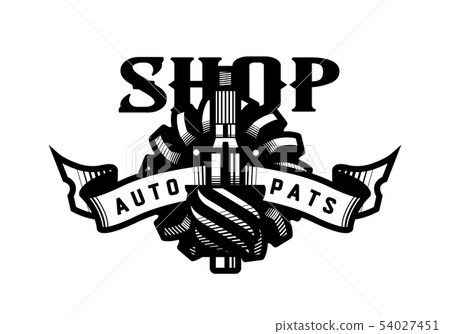 Auto parts store, car logo emblem. Vector illustration. 54027451