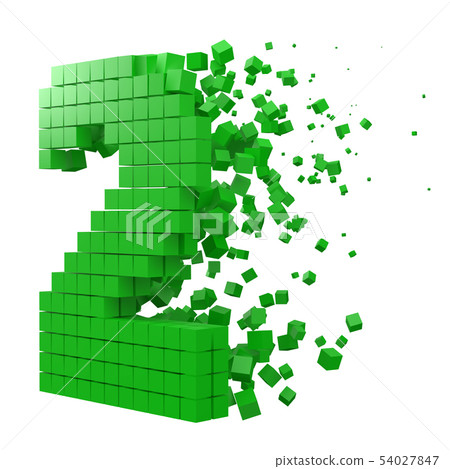 number 2 shaped data block. version with green 54027847