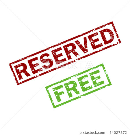 Feee and reserved rubber stamp. Tickets labels Feee and reserved rubber stamp. Tickets labels 54027872