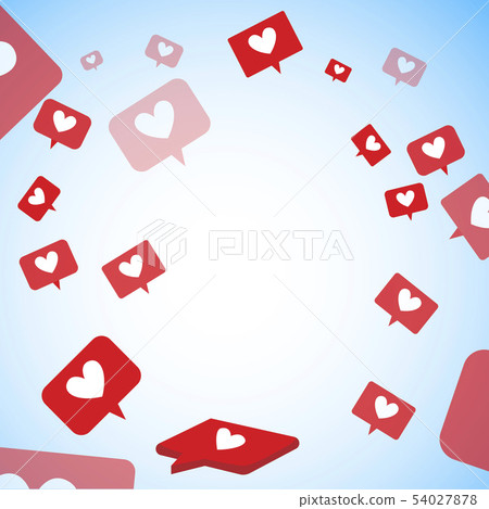 Fly like and heart. Space of social media 54027878
