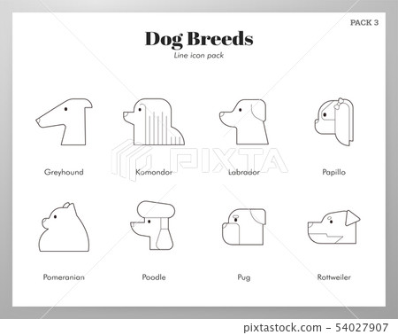 Dog breeds icons Line pack 54027907