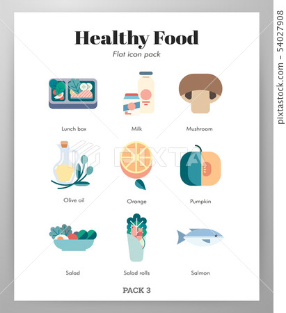 Healthy food icons flat pack 54027908