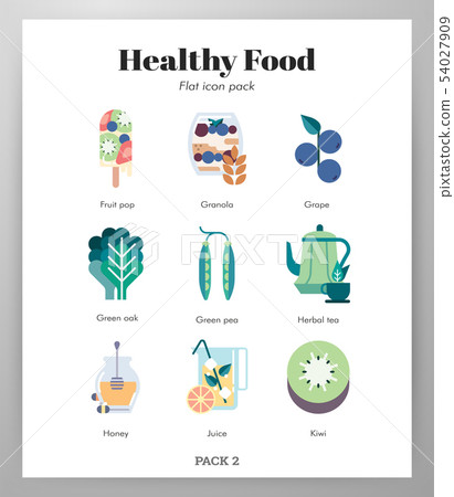 Healthy food icons flat pack 54027909